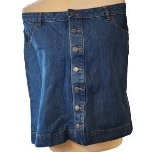 LOFT Women's Denim Jean Button down Knee Length Skirt Size 14